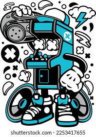 DISEÑO DEL VECTOR DE ILUSTRACIÓN DE BOOMBOX DE JUEGOS