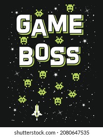 game boss, boys graphic tees vector designs and other uses