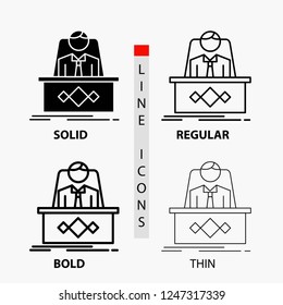 game, Boss, legend, master, CEO Icon in Thin, Regular, Bold Line and Glyph Style. Vector illustration