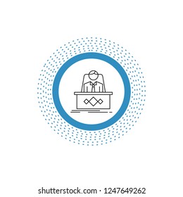 game, Boss, legend, master, CEO Line Icon. Vector isolated illustration