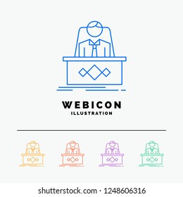 game, Boss, legend, master, CEO 5 Color Line Web Icon Template isolated on white. Vector illustration