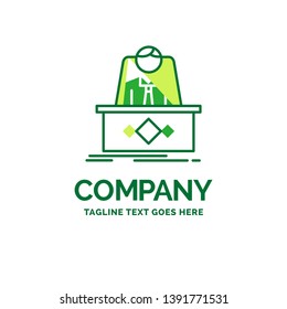 game, Boss, legend, master, CEO Flat Business Logo template. Creative Green Brand Name Design.