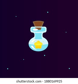 Game Bottle Icon Poison Liquid Potion Star Vector Design