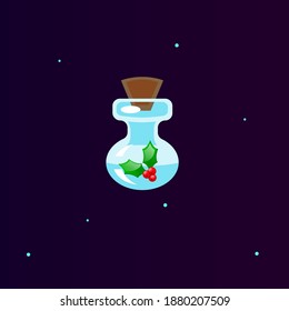 Game Bottle Icon Poison Liquid Potion Christmas Berry Vector Design