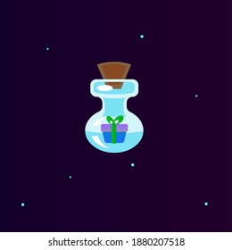 Game Bottle Icon Poison Liquid Potion Blue Pink Gift Vector Design
