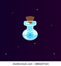 Game Bottle Icon Poison Liquid Potion Snow Flake Vector Design