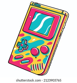 Game Boy in Flat Design Style