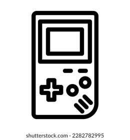 Diseño de icono de línea de vectores de Game Boy