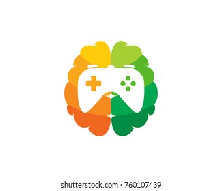 Game Brain Icon Logo Design Element