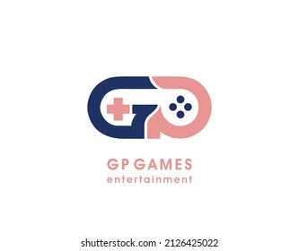 Game brand entertainment logo design using letter g letter p letters gp - game company