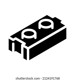 game brick glyph icon vector. game brick sign. isolated contour symbol black illustration