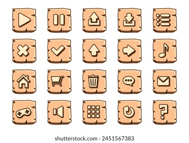 Game Button App Icon Element Set