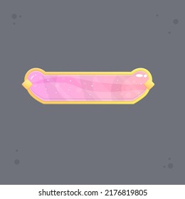 Game Button  Bar Popup Window In Pink Heart Romantic With Golden Borders Fairy Abstract  Color Juicy Colorful Vector Design