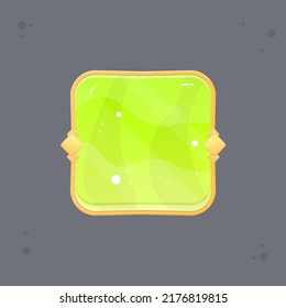 Game  Button  Bar  Popup Window In Green Lime Fairy Abstract With Golden Borders Color Juicy Colorful Vector Design
