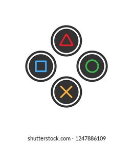 Playstation Glitch Cross Triangle Square Circle Stock Vector (Royalty ...