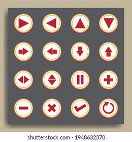 Icono del botón de juego. Grandes vectores para medios sociales, multimedia, web, etc.