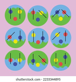 Game Button Illustration mehrfarbiger Vektorgrafik