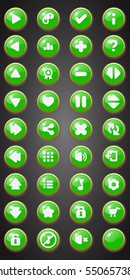 Game buttons in cartoon style. 2d game assets