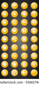 Game buttons in cartoon style. 2d game assets