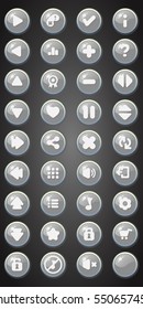 Game buttons in cartoon style. 2d game assets