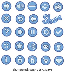 Game buttons set. 