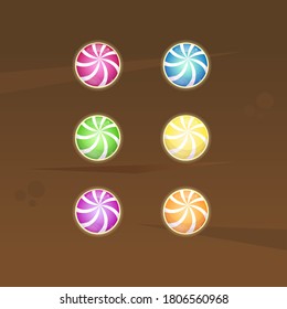 Game Buttons User Interface Kit Elements Lollipops Planets Candies
