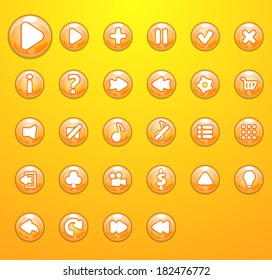 Game buttons in vector isolated