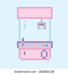 Game cabinet pixel art. Vector picture.