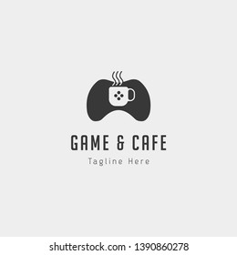 game cafe logo design concept vector illustration icon element