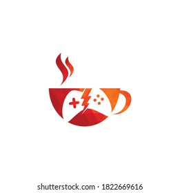 Logo de Game Cafe. Diseño del logo de Thunder game coffee cafe.