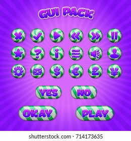 GAME CANDY BUTTON PACK - mint green / purple