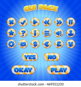GAME CANDY BUTTON PACK - yellow / orange / blue