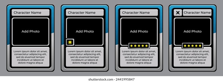 game card border template with blue and grey color, technology style card border	