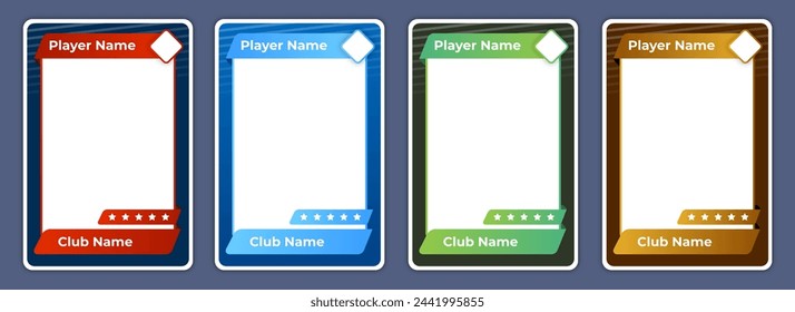 game card border template with gradient variant color from game card or playing card	