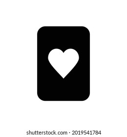 Game Card-Herz, Vektorsymbol einzeln auf weißem Hintergrund