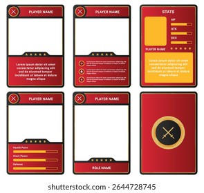 game card template with a samurai theme, featuring red and black colors, for trading card, card in game, etc
