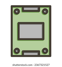 Icono De Colores Llenos De La Línea Gruesa Del Vector De Tarjeta De Juego Para Uso Personal Y Comercial.
