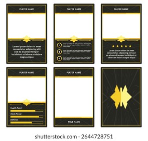 game card with a yellow lightning fantasy style and a combination of yellow and black colors, for trading card, card in game, etc