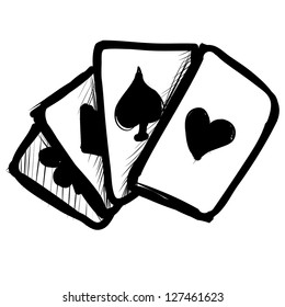 Game cards hand drawing sketch vector illustration