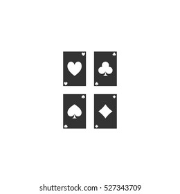 Game cards icon flat. Illustration isolated vector sign symbol