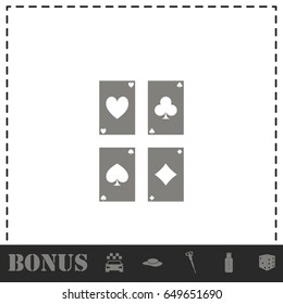 Game cards icon flat. Simple vector symbol and bonus icon