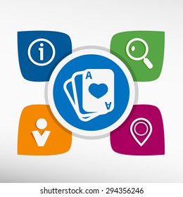Game cards icon and icon set vector illustration. Modern Flat style 