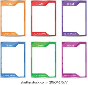 Game cards picture border frame template techno