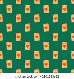 Game cards seamless pattern. Design gambling. Repeated texture in doodle style for fabric, wrapping paper, wallpaper, tissue. Vector illustration.