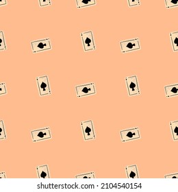 Las tarjetas de juego marcan un patrón sin fisuras. Diseñar juegos de azar. Textura repetida en forma de doodle para tela, papel envolvente, papel pintado, tejido. Ilustración vectorial.