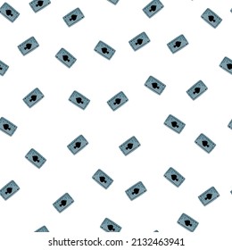 Game cards spades seamless pattern. Design gambling. Repeated texture in doodle style for fabric, wrapping paper, wallpaper, tissue. Vector illustration.