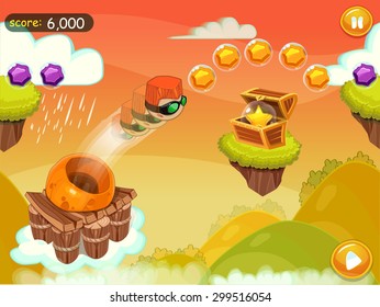 Game cartoon design landscape for app 