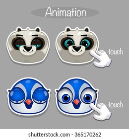 Game cartoon faces animal characters