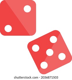 game cartoon icons dies, vector die, red with white dots