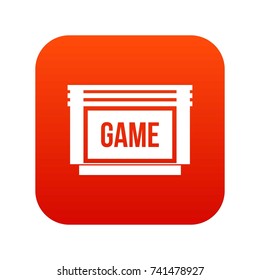 Game cartridge icon digital red for any design isolated on white vector illustration